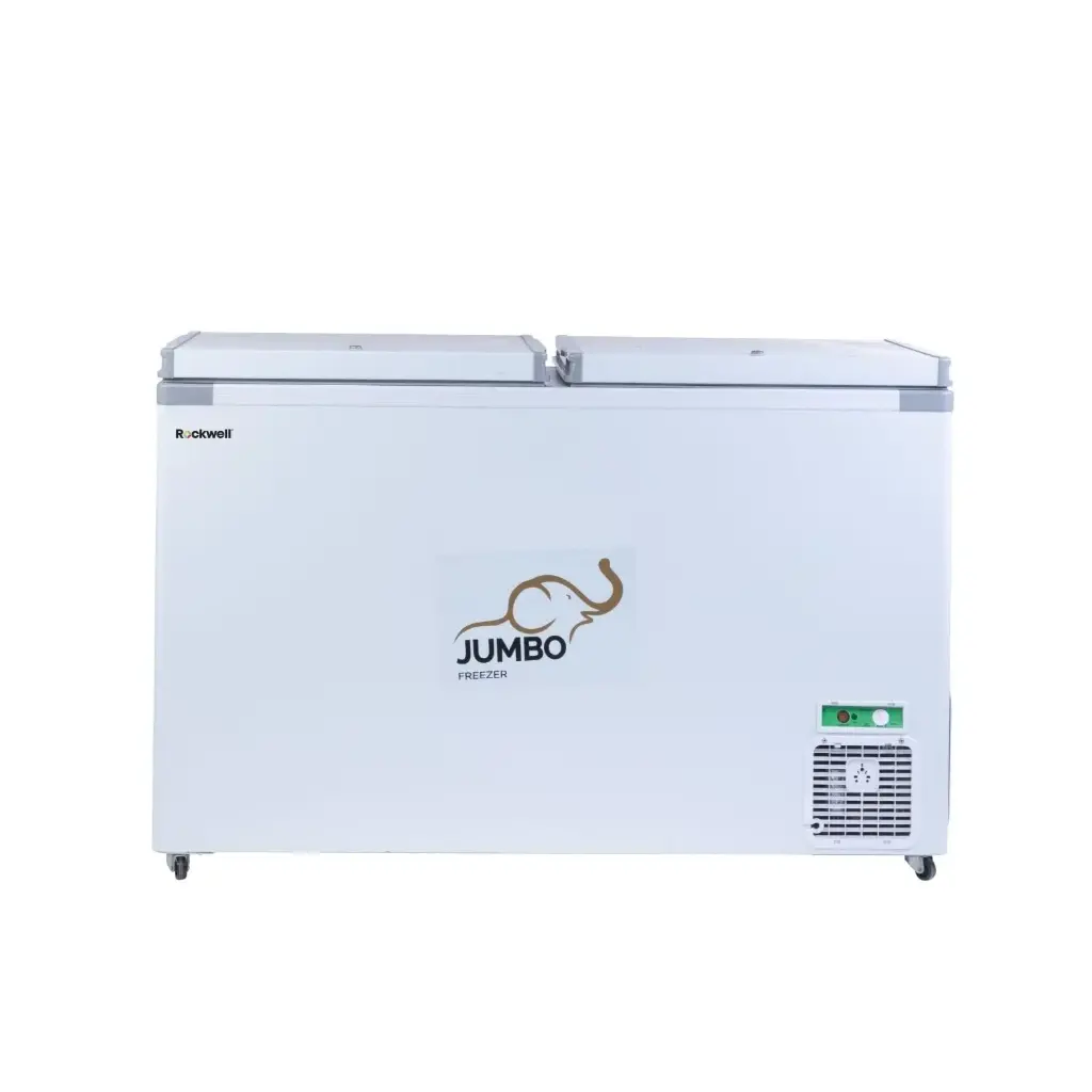  Rockwell 350DDU Hard Top Deep Freezer, Convertible Freezer and Cooler, Double Door, Low Power Consumption, Chest Freezer 